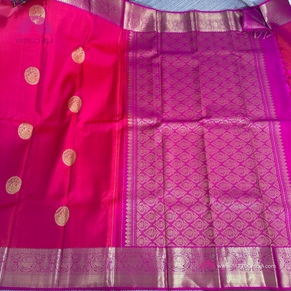 Pink Kanchipuram SILKMARK Certified Handloom Silk Saree | Kanjivaram Silks