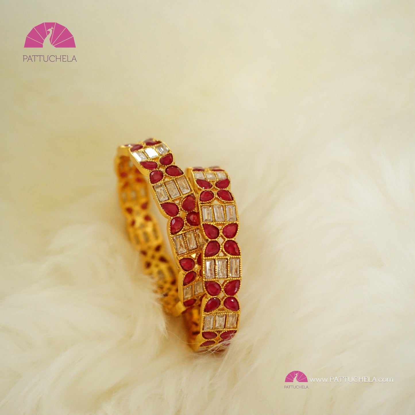 Pair of Gold tone Bangles with multi colour stones | Stone Bangles | Kada | Indian Jewelry