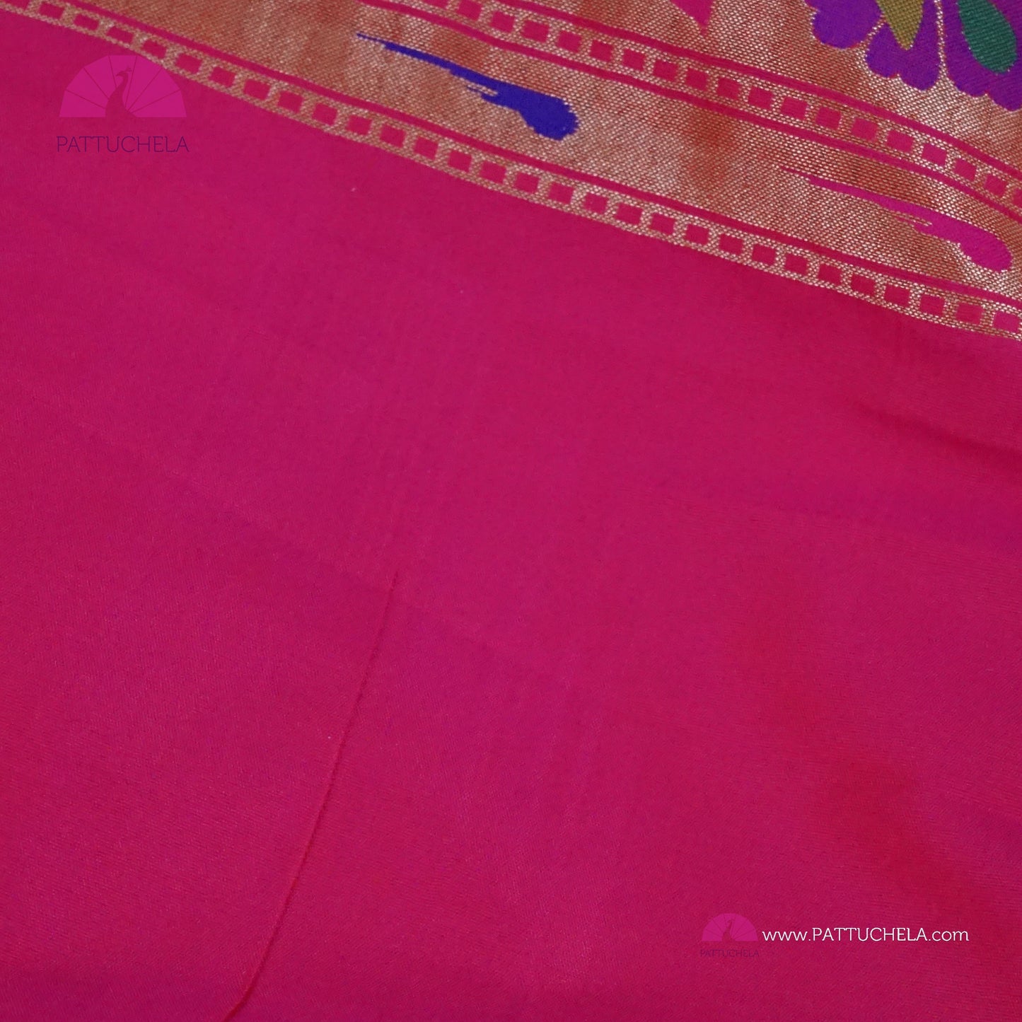 Cream Banarasi Georgette Silk Handwoven Saree with Pink Floral Paithani Borders