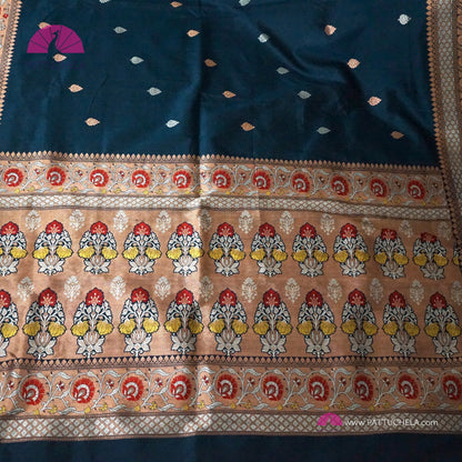 Pure Banarasi Tilfi handloom Katan Silk with Meenakari Borders