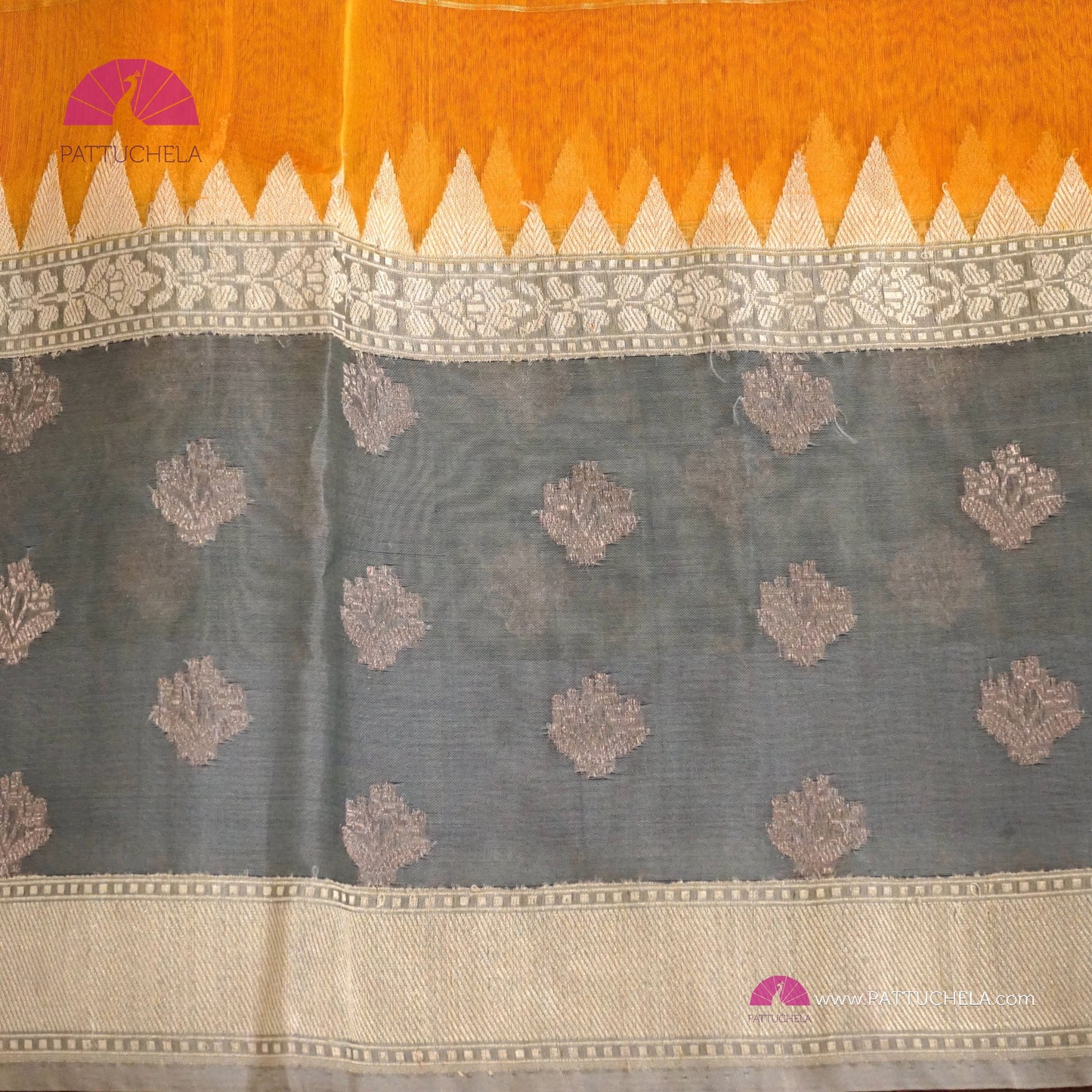 Gorgeous Yellow Ombre Leheriya Banarasi Kora Silk handloom Saree