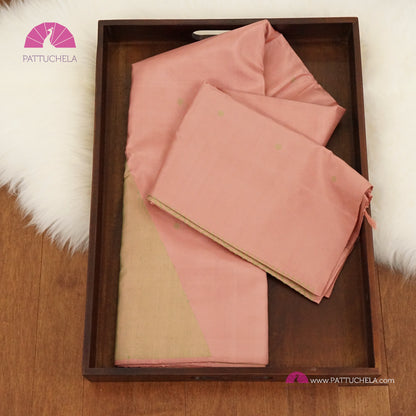 Dusty Pink Kanchipuram Soft Silk Saree with Unique Temple Border | Pastel Kanchi | Light Weight Kanchipuram | Statement Saree | Party Wear | Silk mark Certified | Kanchivaram Silks