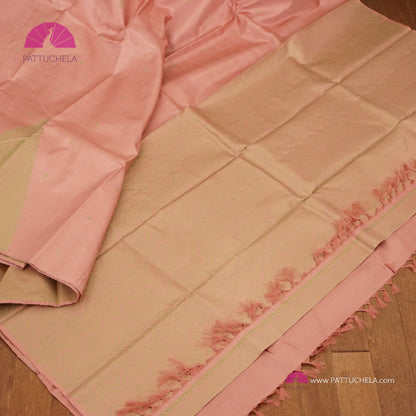 Dusty Pink Kanchipuram Soft Silk Saree with Unique Temple Border | Pastel Kanchi | Light Weight Kanchipuram | Statement Saree | Party Wear | Silk mark Certified | Kanchivaram Silks