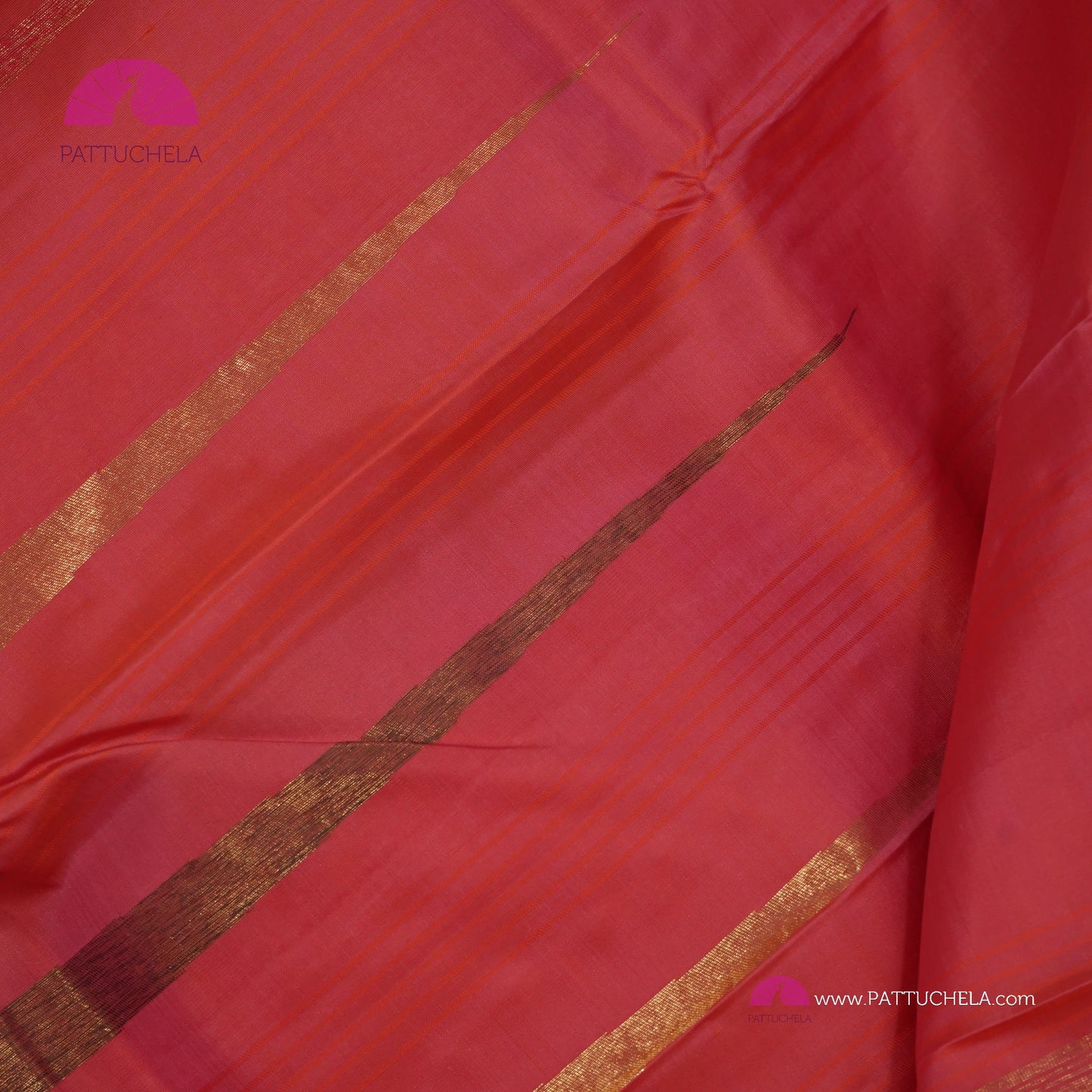 Pure Kanchipuram Handloom SILK MARK CERTIFIED Saree with contemporary Temple border Pattern in Peach Pink