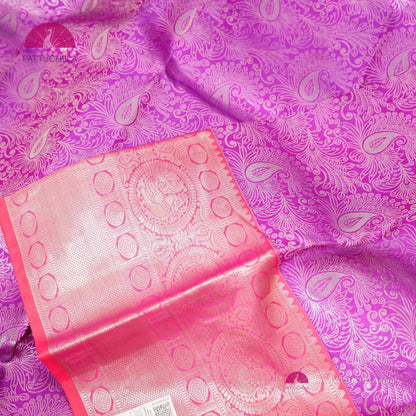 Pure Kanchipuram Handloom SILK MARK CERTIFIED Saree in Lavender and Pink Hues