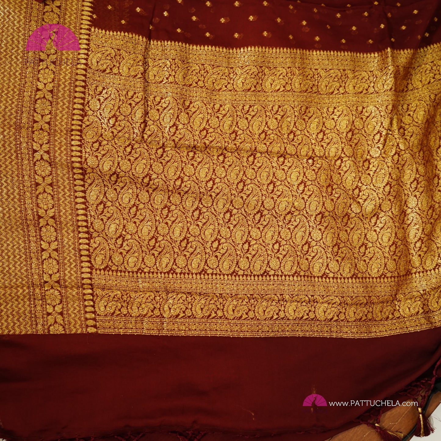 Gorgeous Khaddi Banarasi Georgette Silk Saree in Coffee Brown colour